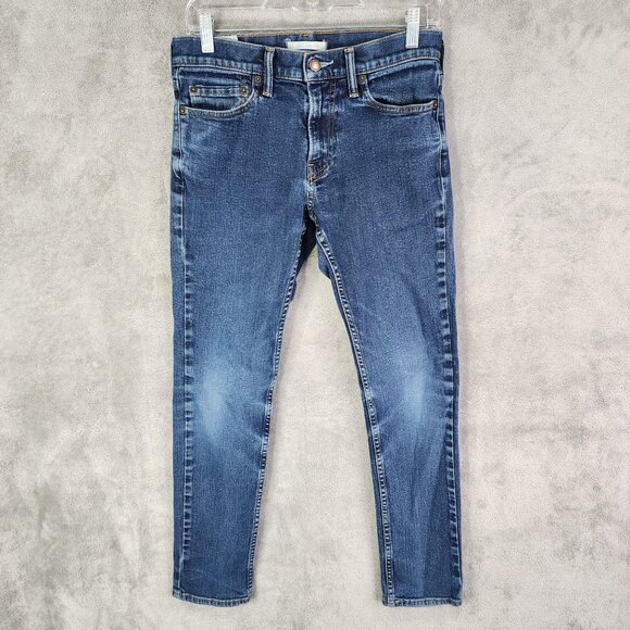 Mens Abercrombie & Fitch Skinny Jeans Blue Denim Stretch Size 29x30 - Picture 2 of 10